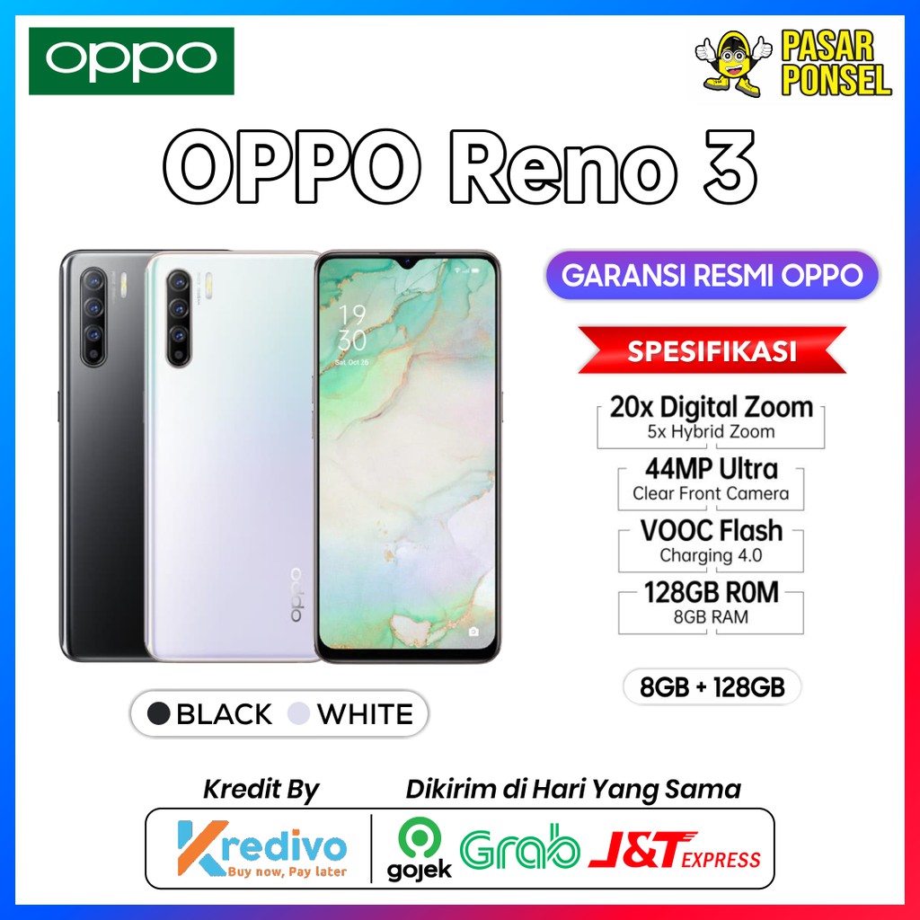 HP OPPO RENO 3 8/128GB GARANSI RESMI OPPO TERMURAH SESURABAYA