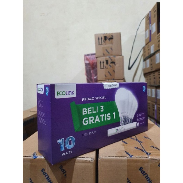 Lampu Paket ECOLINK LEDBulb MultiPack 10w 6500K (putih)