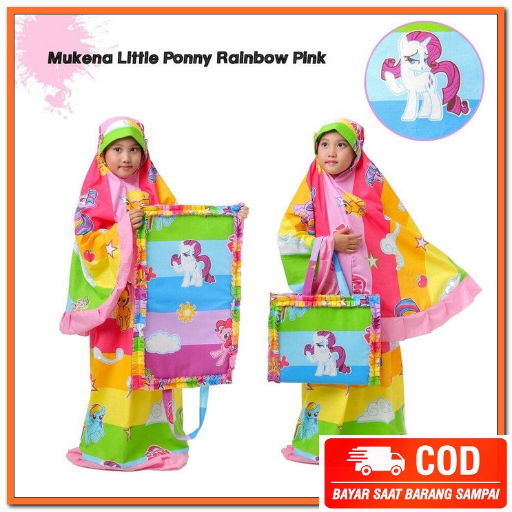 [Bisa Cod] Mukena Bali Couple Katun Songket Mix Rayon Free Sajada JA300 Mukena Anak Little Ponny Rai