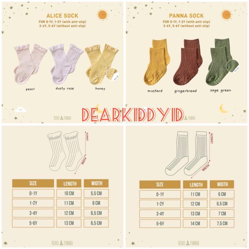 BohoBaby Alice Sock / Boho Panna Socks Kaos Kaki BohoPanna Bayi/ Ruffle Socks Anak Anti Slip