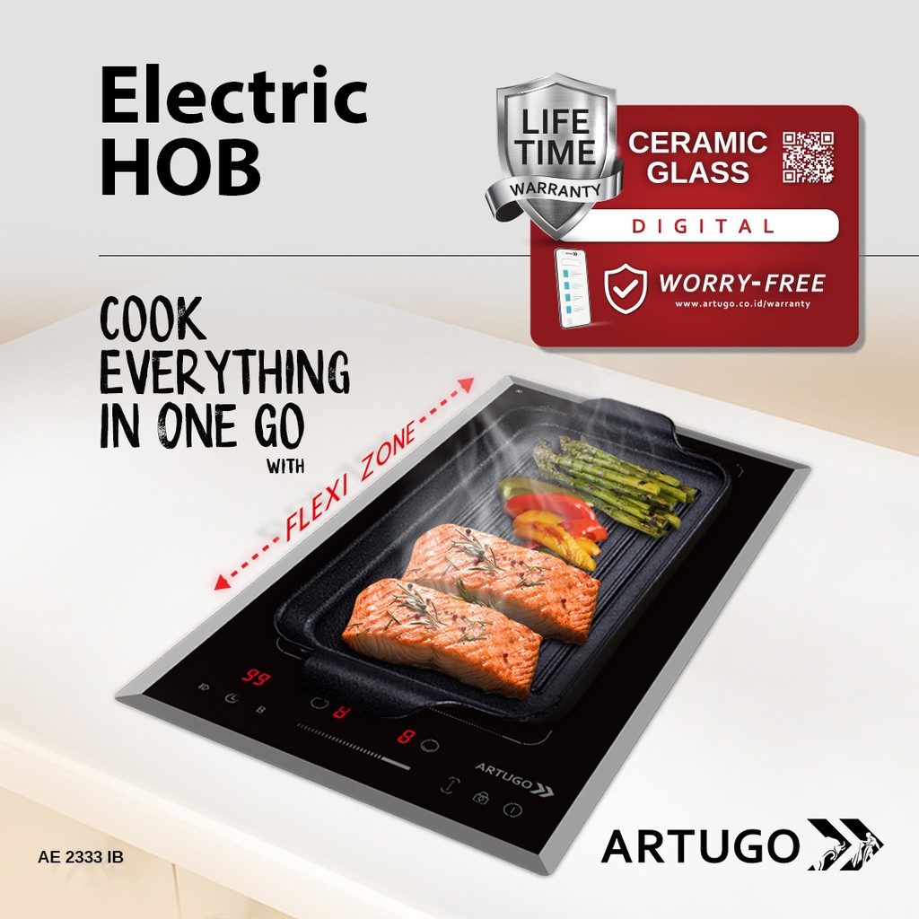 ARTUGO Kompor Listrik Induksi 2 Tungku  30 cm Hob AE 2333 IB - Induction