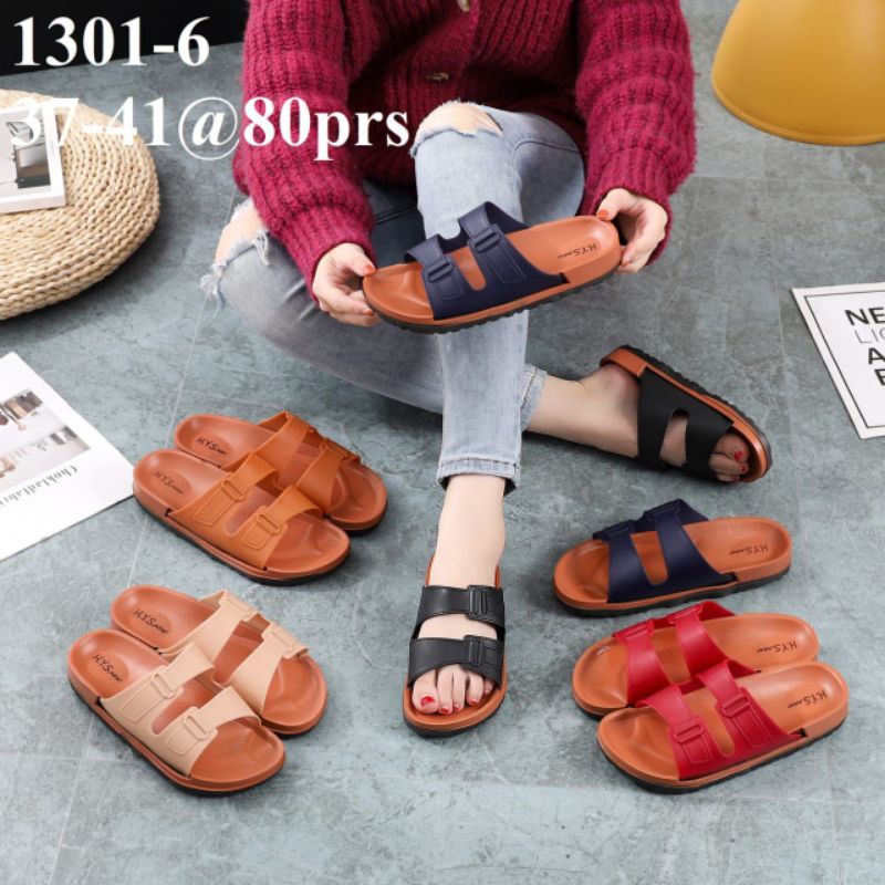 sandal HYS.new 1301-6 selop ban dua sol coklat sandal jelly wanita