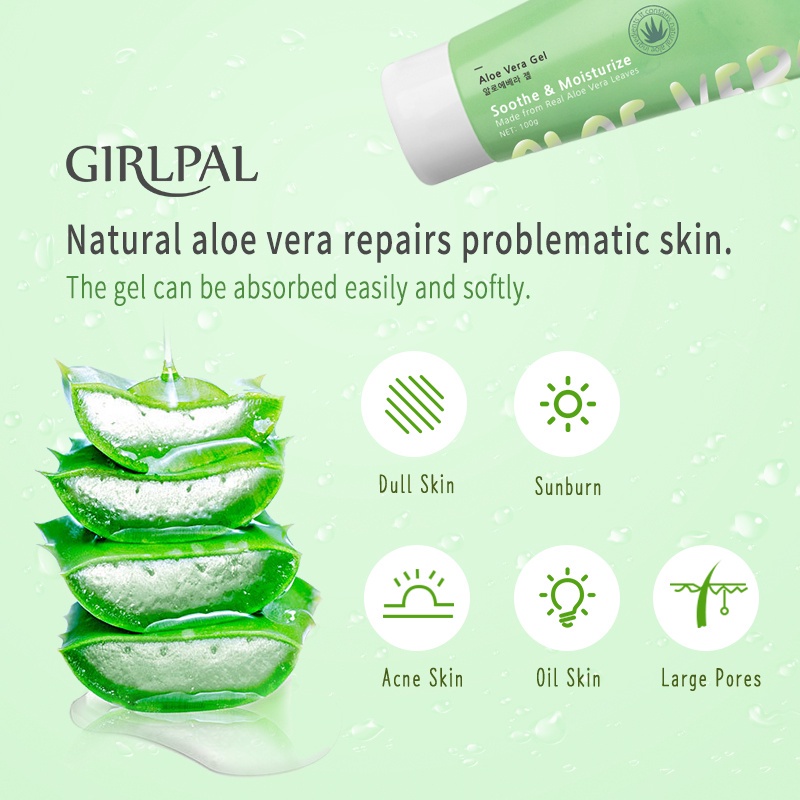 GIRLPAL ALOE VERA GEL MOISTURIZING SOOTHING GEL (100G)