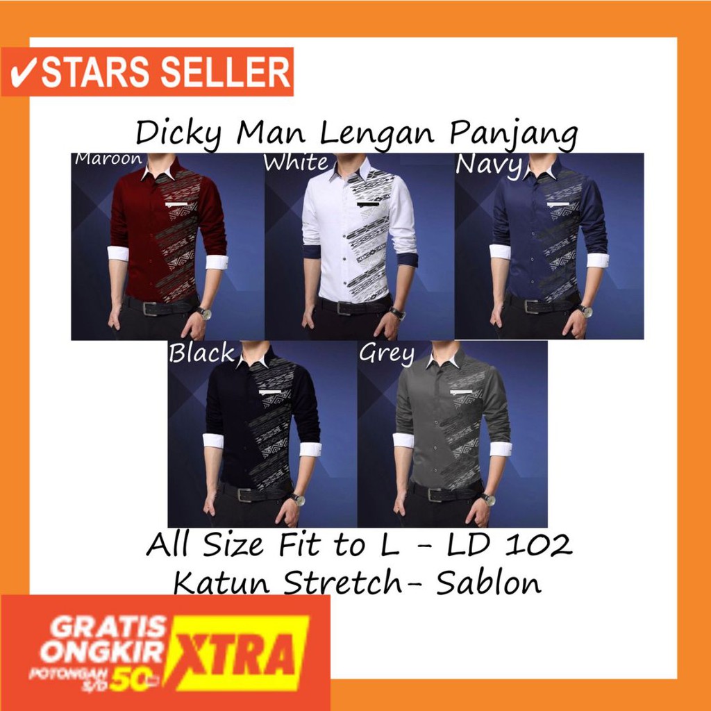 HEM PRIA DEWASA  COWOK LELAKI BIG BOSS MURAH 3.3 / RISRUS FASHION HEM DICKY PRIA LENGAN PANJANG