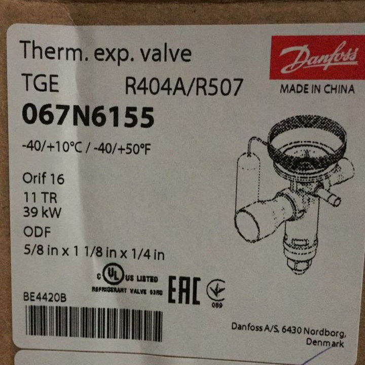 Expansi Valve Danfoss TGES 11TR R404A 067N5155