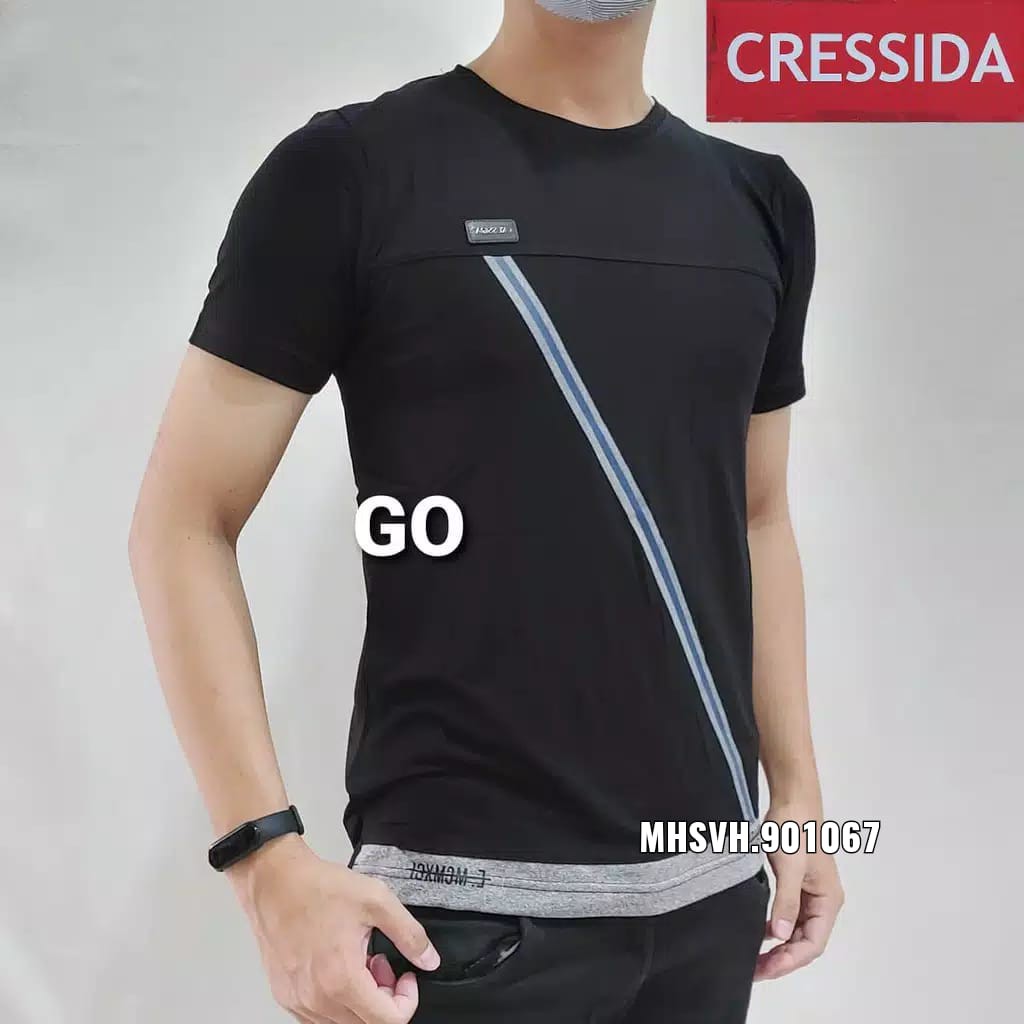 gof CRESSIDA KAOS Pakaian Pria Atasan Kaos Oblong Casual Santai Slimfit Lengan Pendek Original Brand