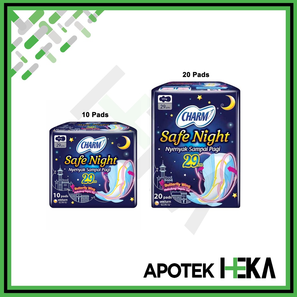 Charm Body Fit Safe Night Wing 29 cm 10P / 20P (SEMARANG)