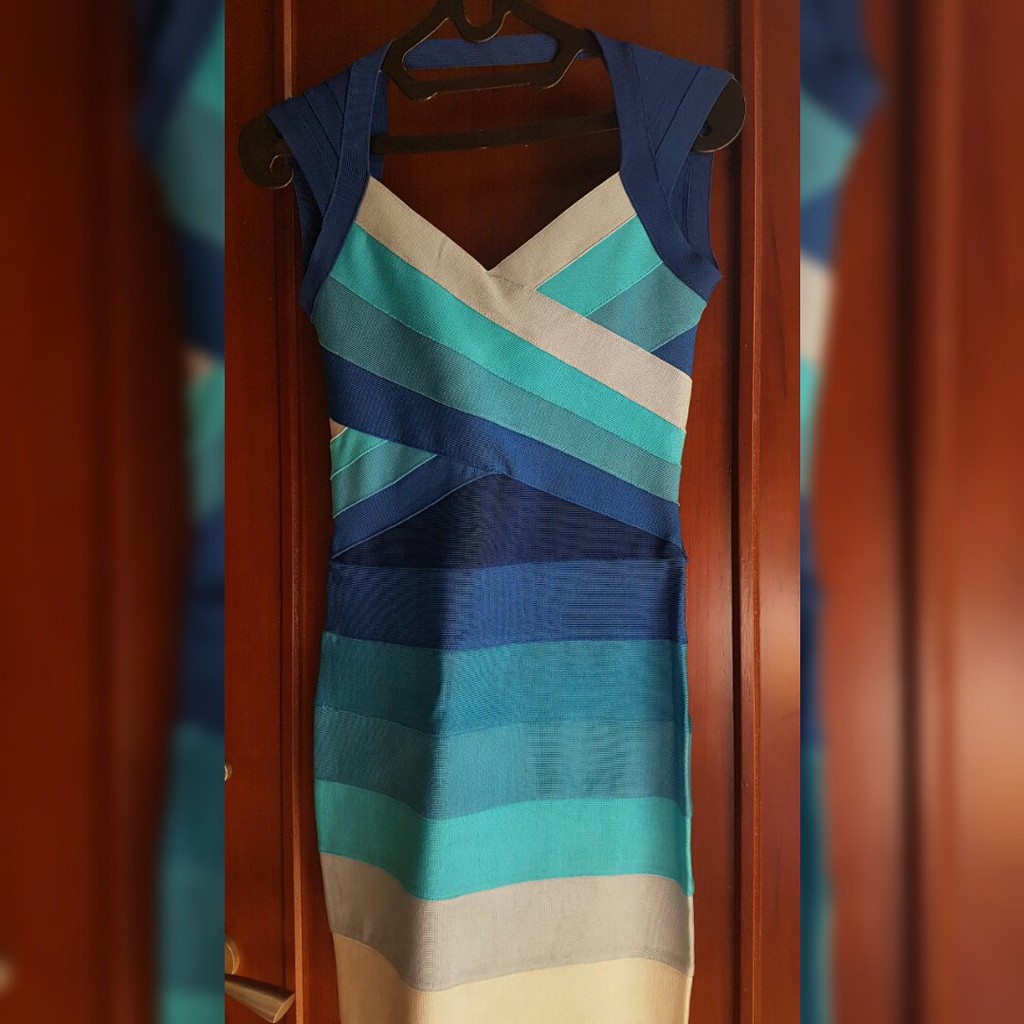Dress HERVE LEGER Biru