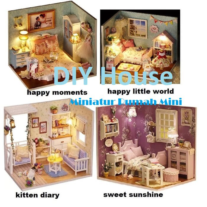 DIY Miniatur Rumah Mni DIY Miniature House Doll House Rumah Boneka Doll