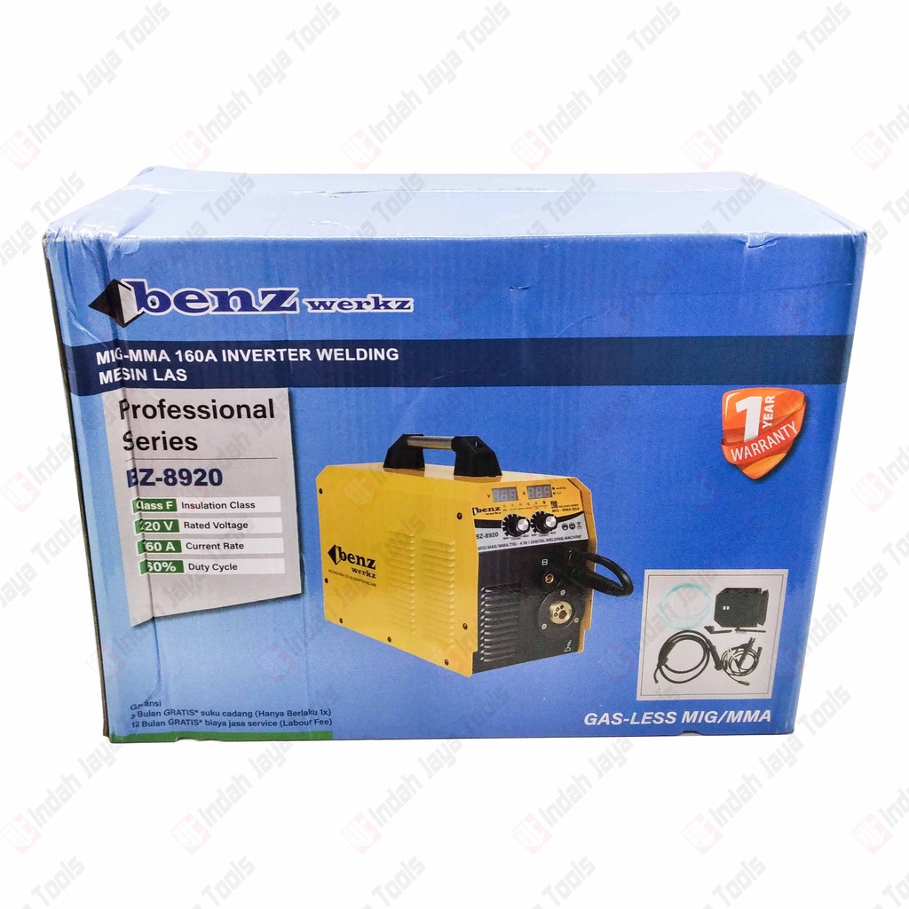 BENZ BZ-8920 Mesin Las MIG TIG MMA 160A Tanpa Gas CO2 Flux Core CO MAG