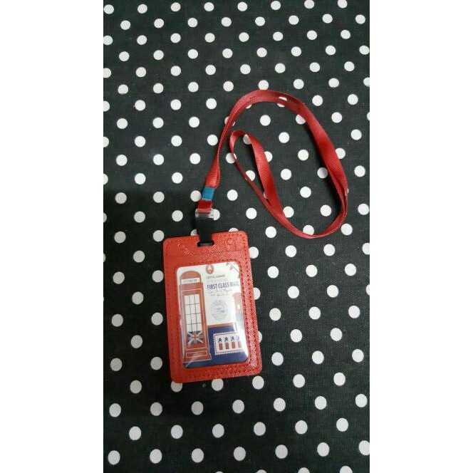 

ID Card Holder/Tali Gantungan Kartu Name Tag-Kulit RED by Queenballoon