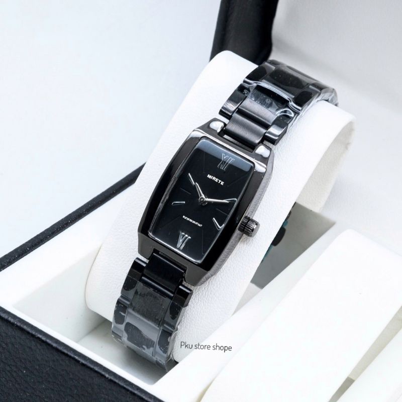 TERBARU JAM TANGAN WANITA RANTAI ANTI KARAT TAHAN AIR MODEL SIMPLE ELEGAN JAM TANGAN KASUAL WANITA TERBARU MIRETE ORIGINAL JAM TANGAN CEWEK WARNA HITAM STAINLIS JAM TANGAN CEWEK TERLARISS WATER RESISTANT JAM TANGAN WANITA SPORTY JAM CEWEK WARNA HITAM