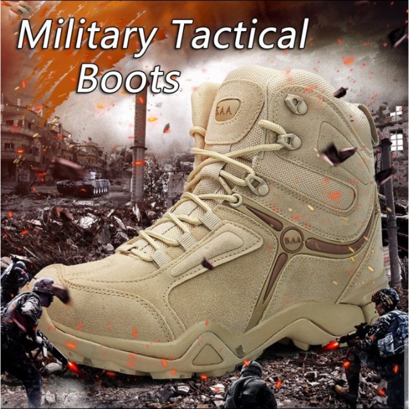 SEPATU MILITER TACTICAL BOOTS PRIA 5AA SEFTY UJUNG BESI