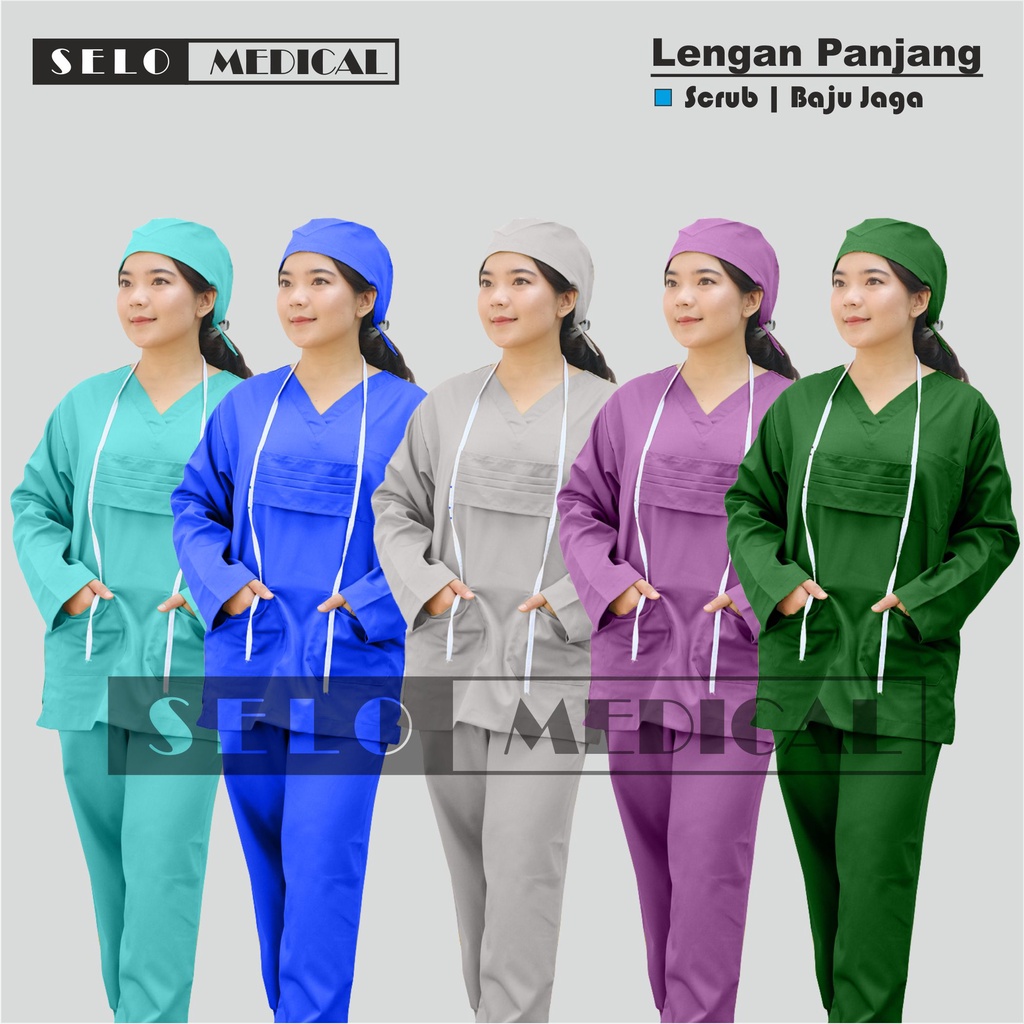 Baju OK Lengan Panjang  Terbaru Baju Jaga Baju Perawat Baju Dokter Baju Oka Bahan Cotton American Drill