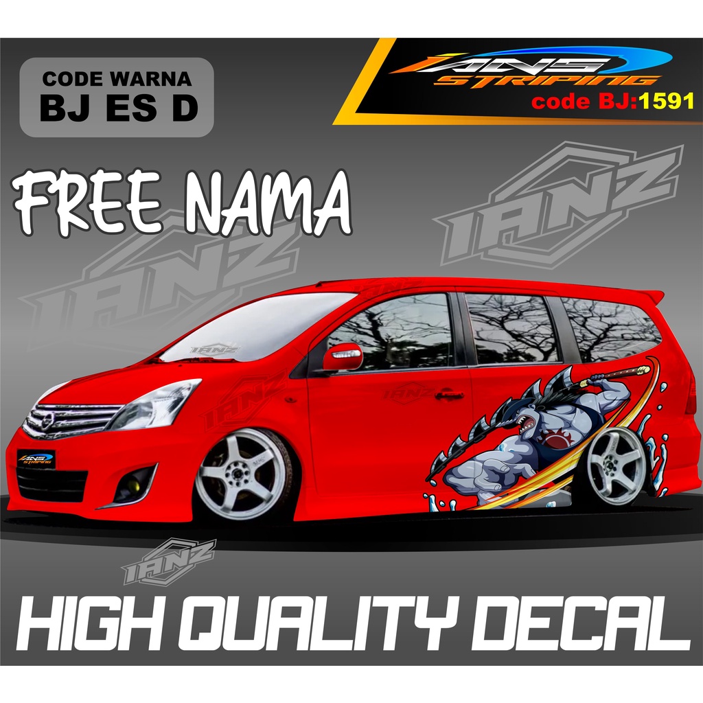 STIKER DECAL MOBIL GRAND LIVINA ANIMASI TERBARU / STIKER MOBIL TERIOS XPANDER NEW DESAIN / VARIASI STIKER MOBIL AVANZA XENIA