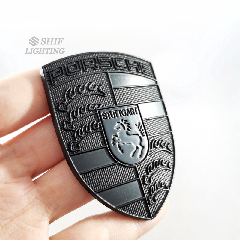 1pc Stiker Emblem Logo Kuda Porsche Bahan Metal Untuk Kap Depan Mobil Porsche