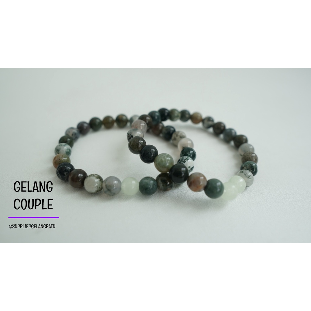 gelang batu FOSFOR INDIAN AGATE pasangan distance bracelet couple akik