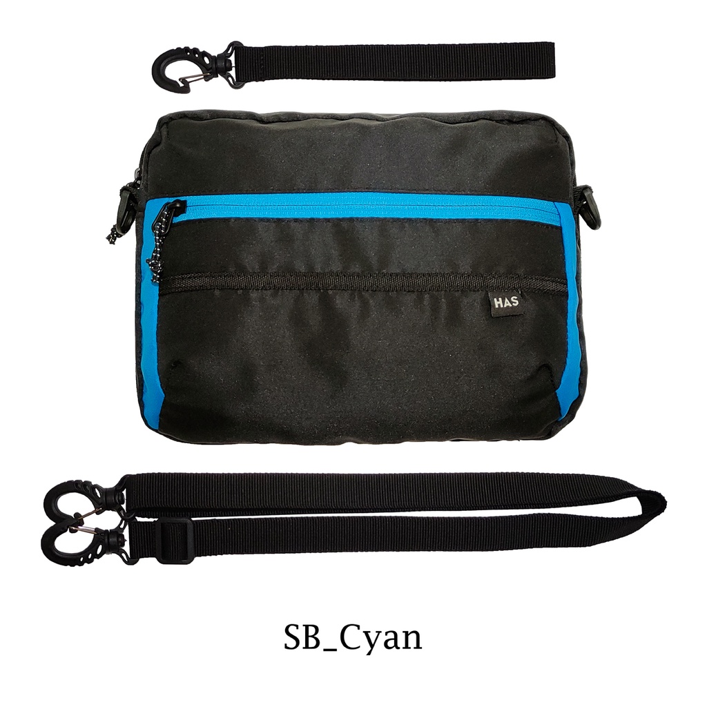 SlingBag Taslan Sling Bag Bisa Jadi Hand Bag 25x17x5cm Warna Cyan