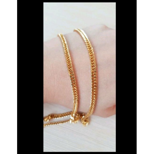 kalung rantai lapis emas/kalung termurah titanium