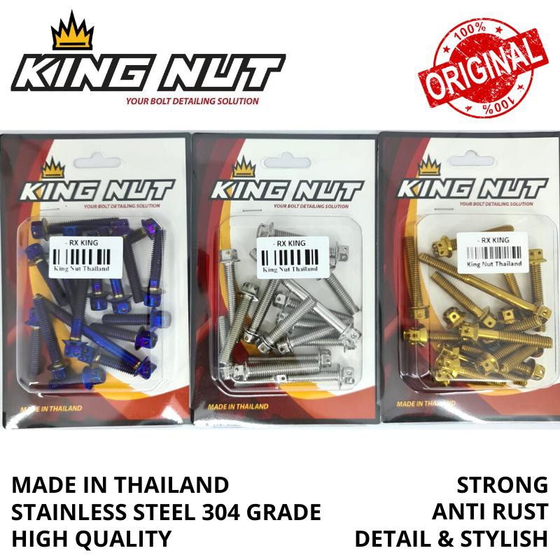 Set Baut Blok Kalter RX King Probolt Stainless King Nut Thailand
