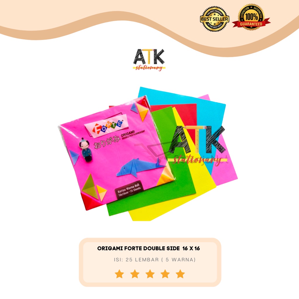 

Kertas Origami Forte Double Side 16 X 16 / Kertas Lipat 2 Sisi atk
