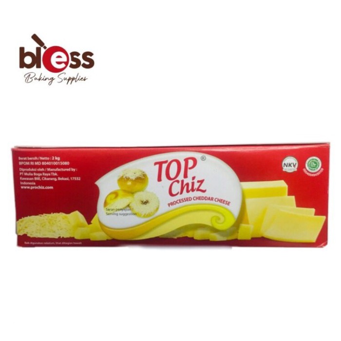 

KEJU TOPCHIZ KEMASAN 2 KG / KEJU CHEDDAR TOPCHIZ / 1/2 CTN ( 4 PCS )