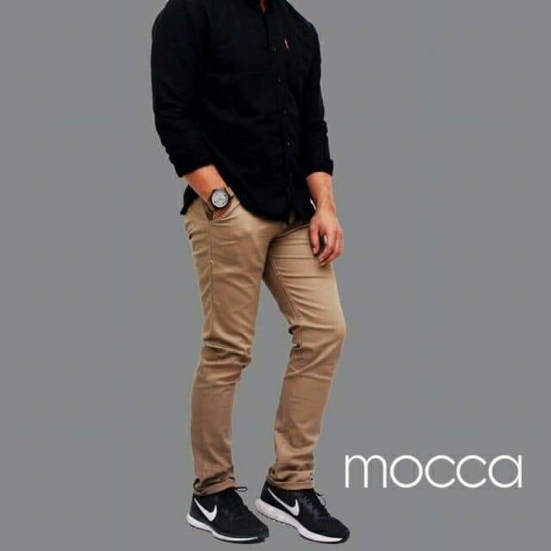 [BIG SIZE] Celana Chino Bahan katun Kantor Formal Murah grey Coklat