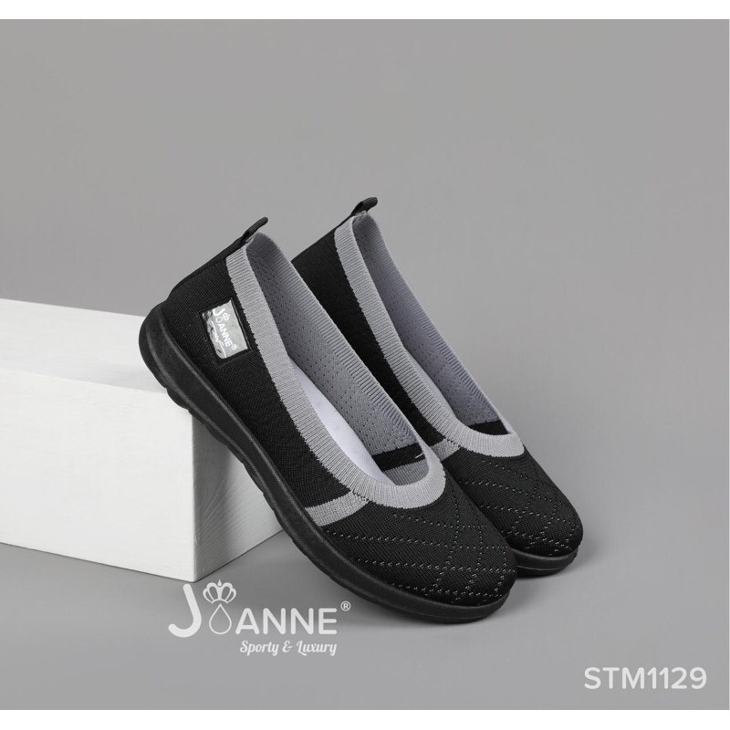 [ORIGINAL] JOANNE FlyKnit Flat Shoes Sepatu Wanita #STM1129-BLACK