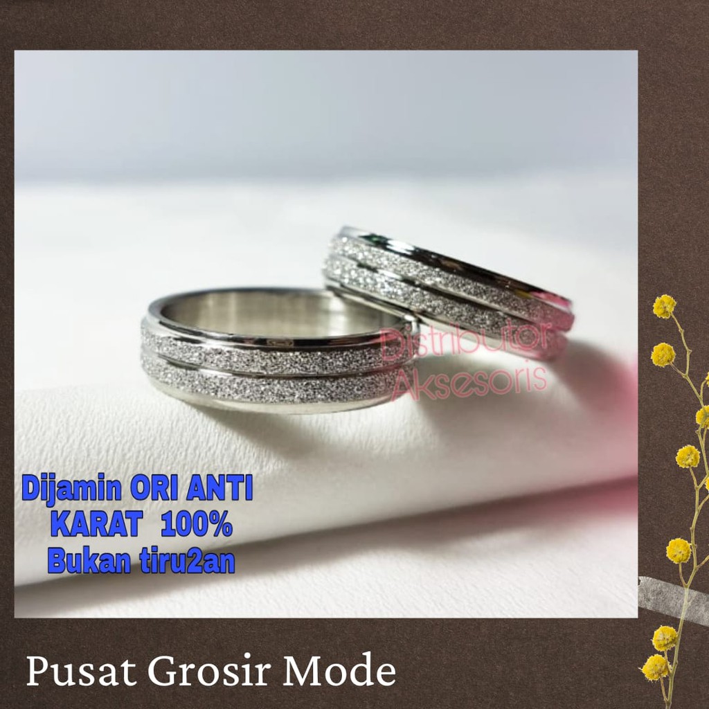 Cincin Couple Titanium ANTI KARAT SELAMANYA PGM CT27