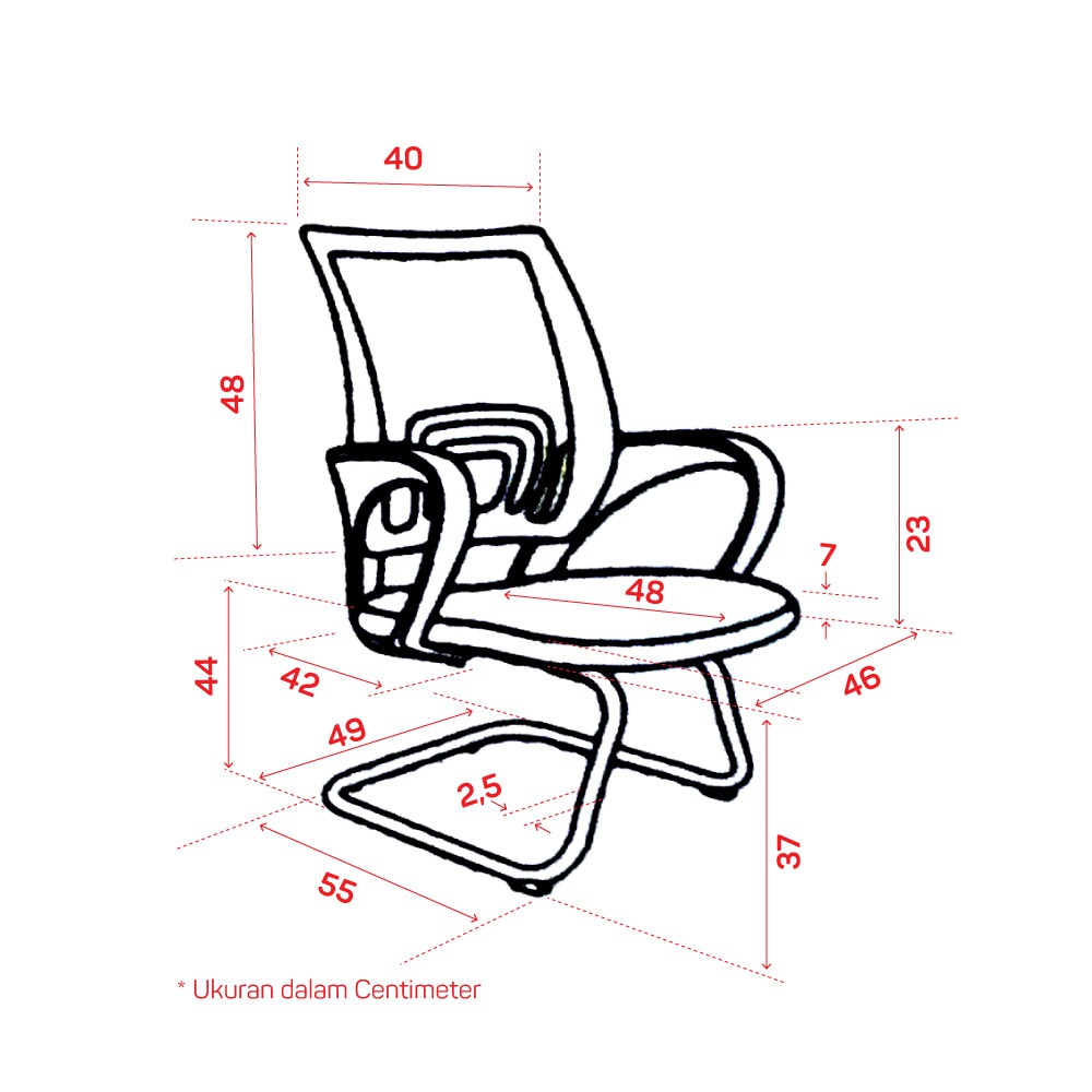 Pira - Finn VC PR Kursi Kerja / Kursi Kantor / Kursi Hadap-8