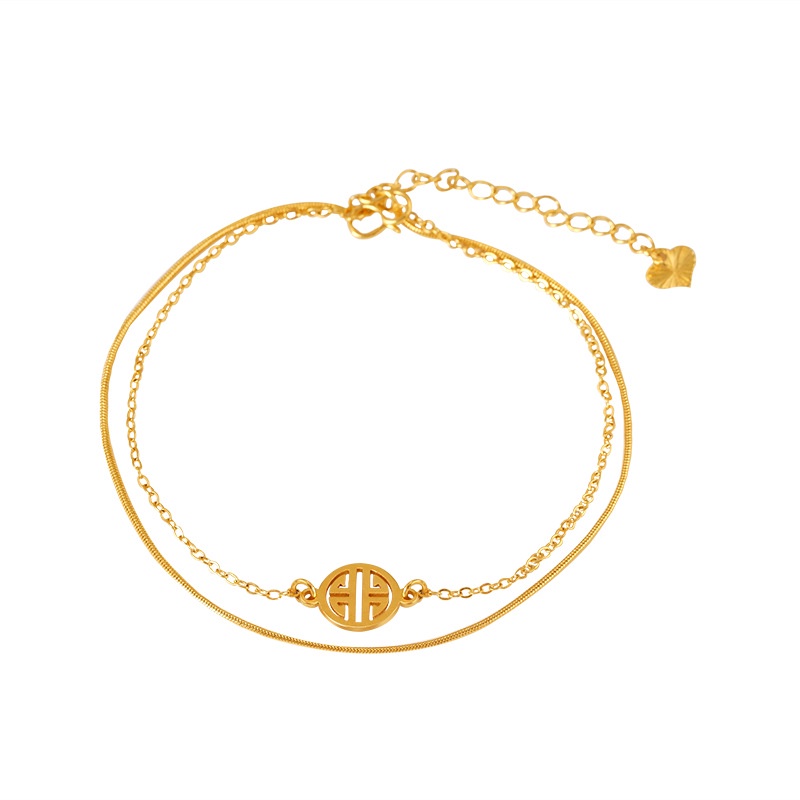 Gelang Kaki Lapis Emas Asli Kadar 375 Gaya Klasik Minimalis Untuk Wanita