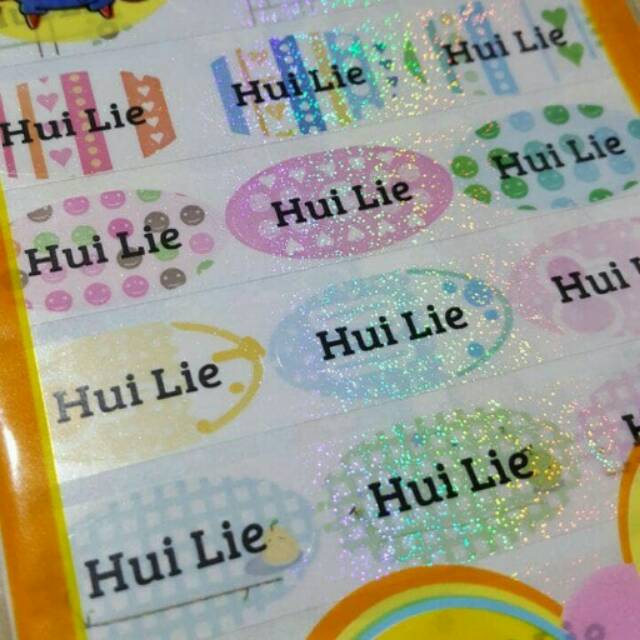 

stiker label nama waterproof motif 2.