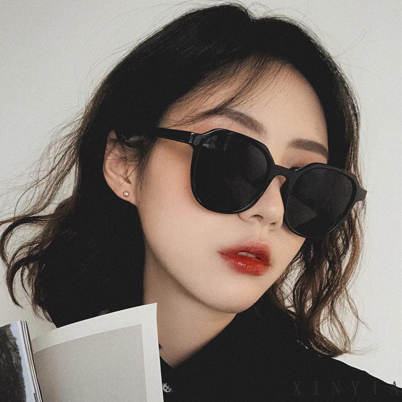 【COD】Kacamata Hitam Pria / Wanita Model Retro Oval Frame Oval Untuk Wajah Bulat / Besar