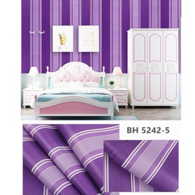 Wallpaper Dinding / Wallpaper Sticker Salur Ungu