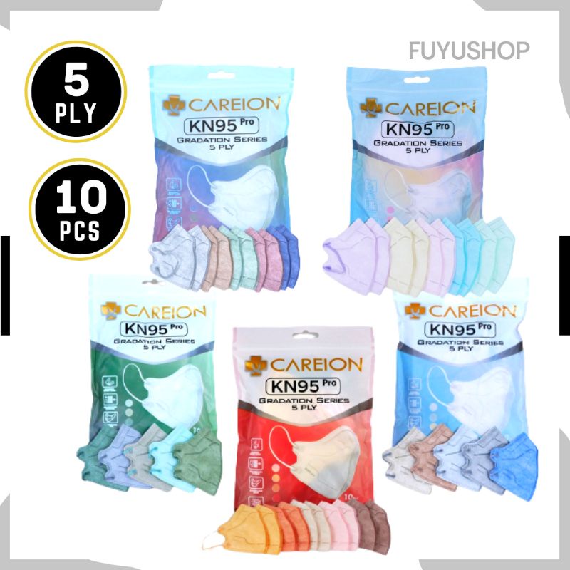 MASKER CAREION KN95 MEDIS STRAP MASKER PREMIUM MOUSON CARE CORCOAL NE CARE KF95 FACE MASK WARNA WARN