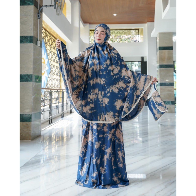 Mukena Dewasa Rayon Motif Tie Die Renda