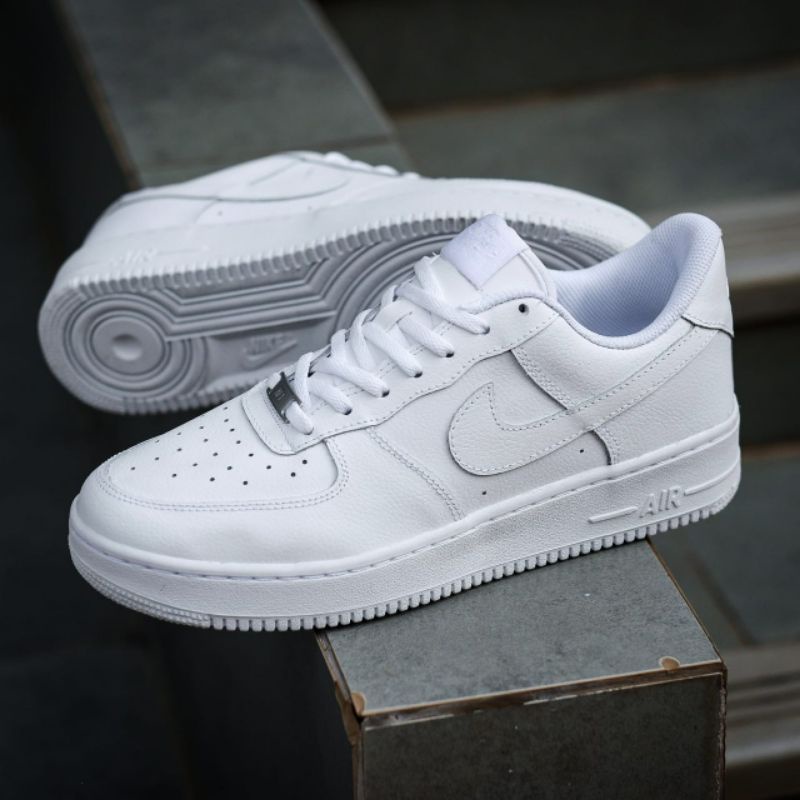 Nk Air Force 1 Triple White Original / Sepatu Putih Polos Pria / Sepatu Putih Polos Wanita / Sepatu Couple