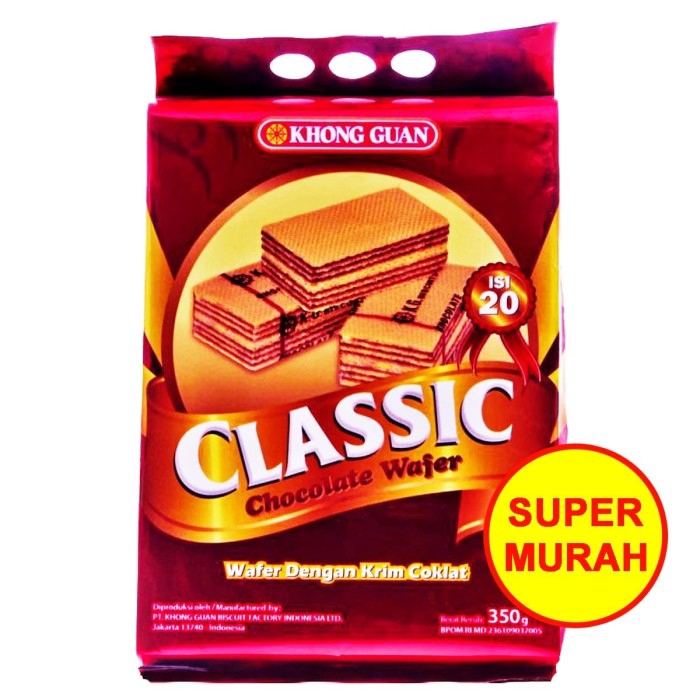 

Khong Guan Classic Chocolate Wafer Krim Coklat 250 Gr | gram