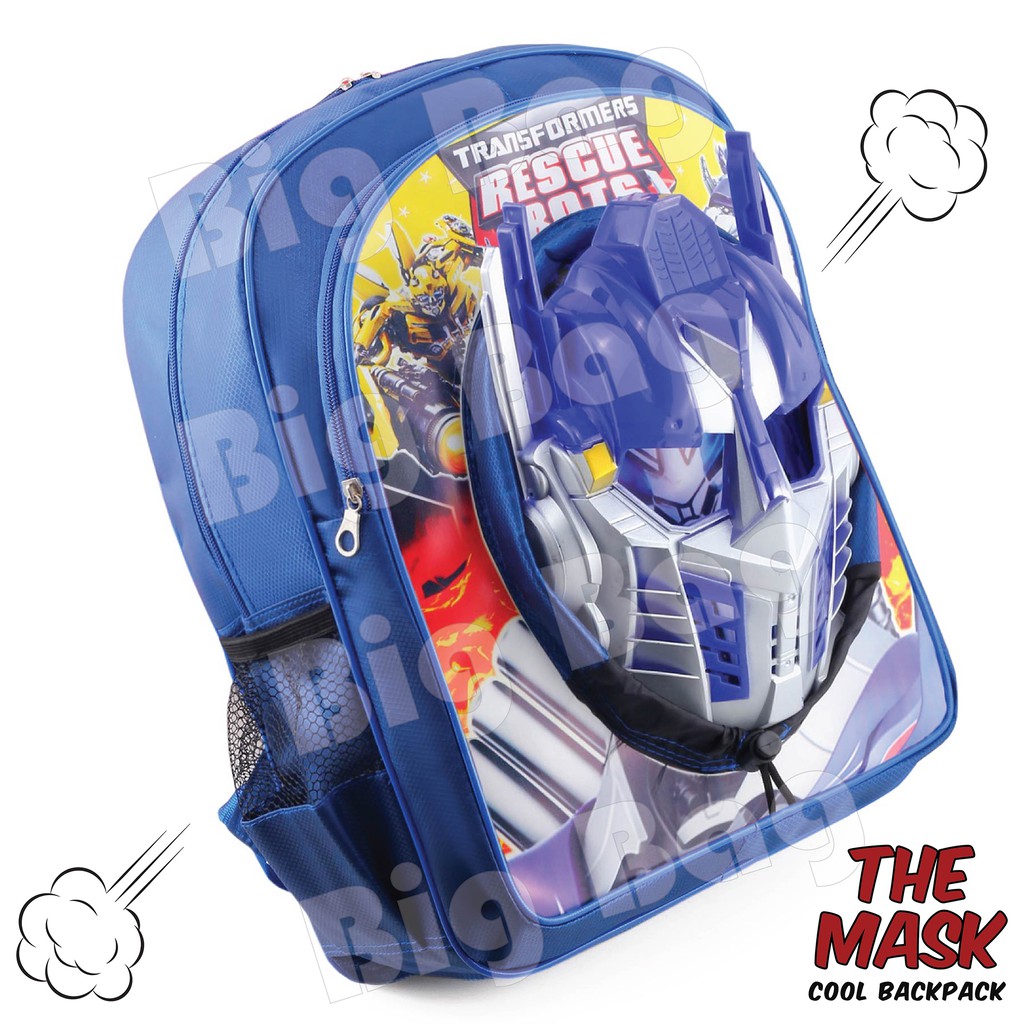 Tas Ransel Sekolah Anak  - TRANSFORMERS - IRON MAN - THE MASK - COOL BACKPACK + FREE TOPENG