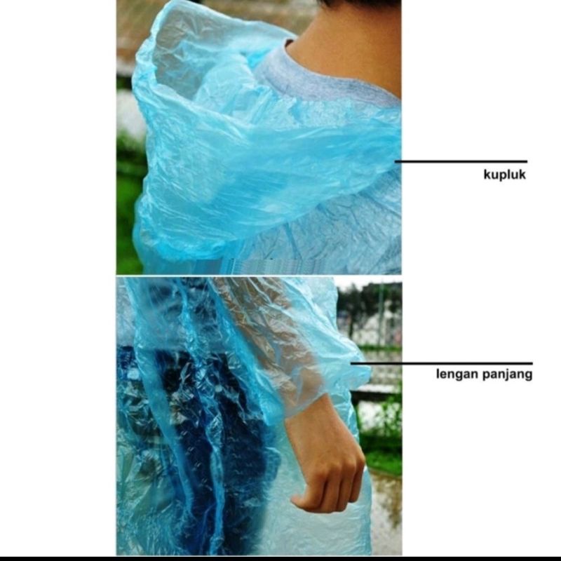 JAS HUJAN PLASTIK / MANTEL PLASTIK SEKALI PAKAI