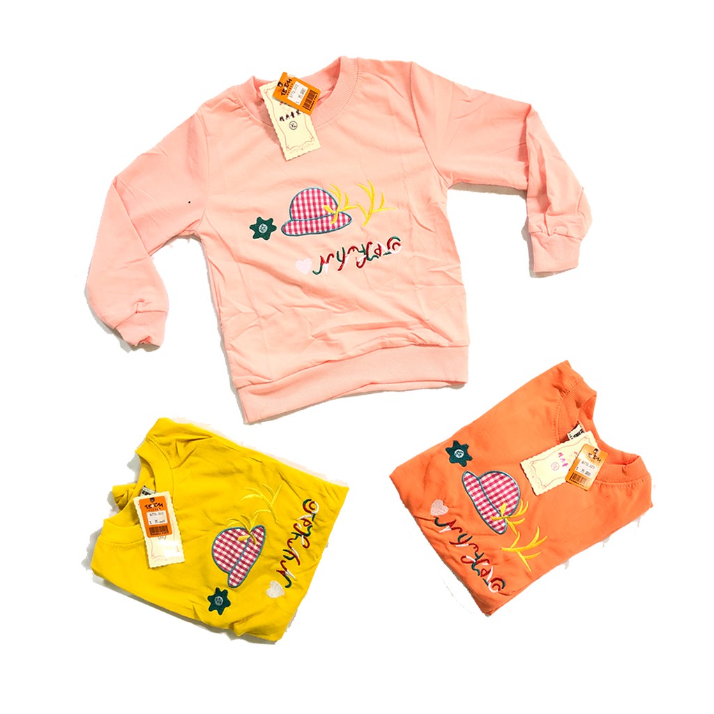 KAOS ANAK CEWEK CREWNECK IMPORT PAKAIAN BAJU ANAK-ANAK JAKET SWEATER ANAK PEREMPUAN MURAH