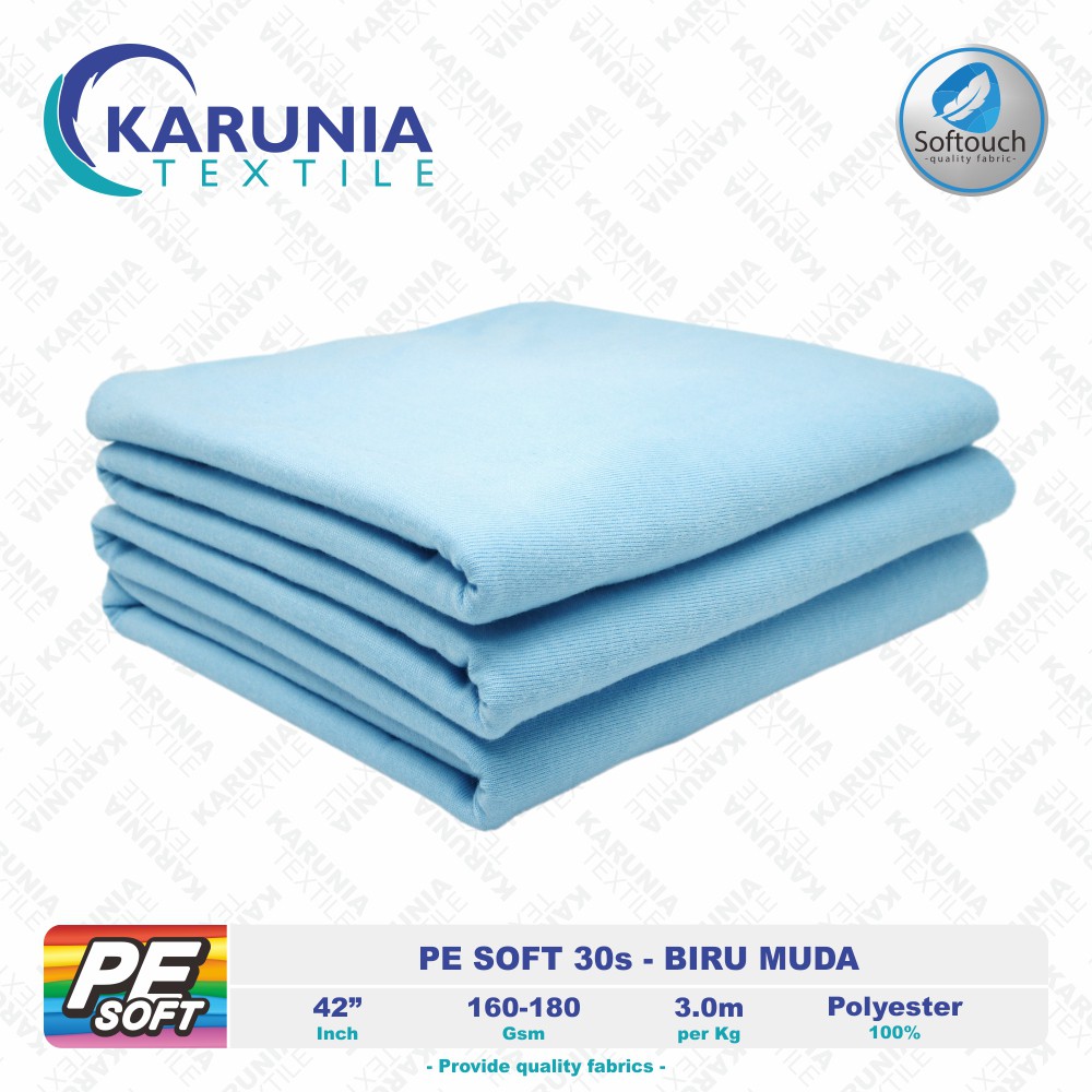 Pe Soft 30s Biru Muda Kain Kaos Karunia Textile Shopee Indonesia 2461