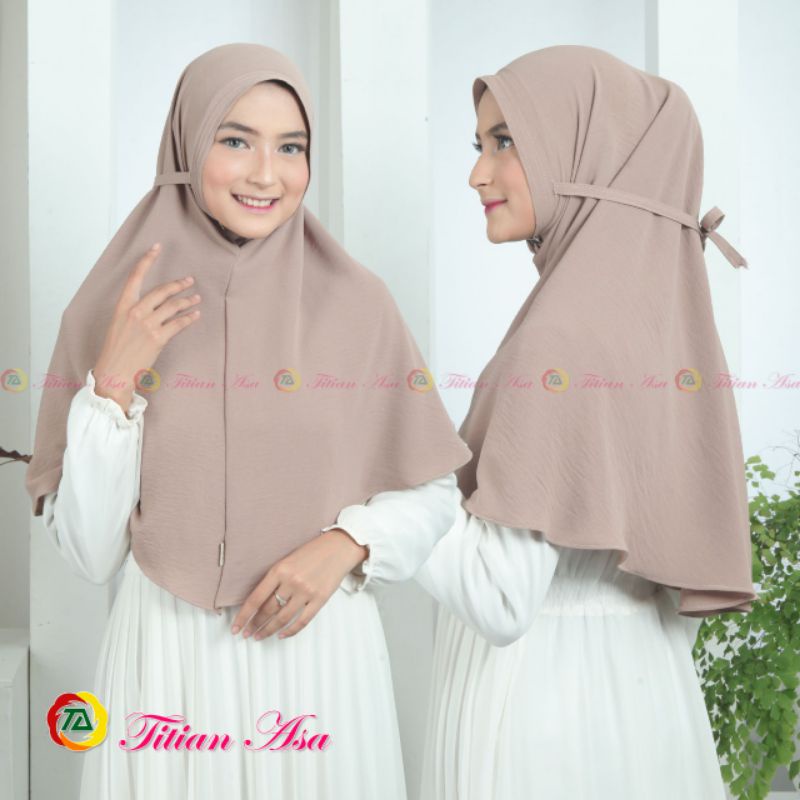 hijab syar,i bergo maryam cringkle airflow size L.titian asa original