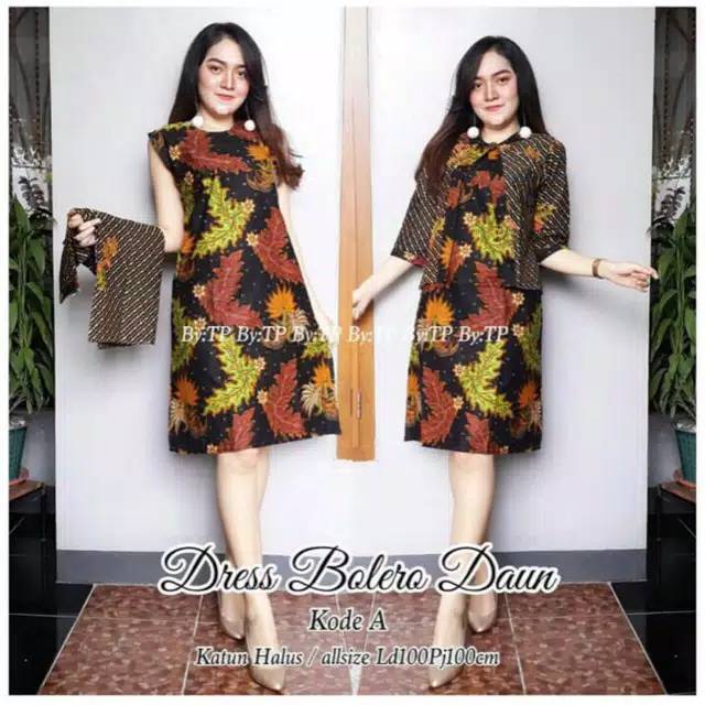 Terlaris Dress Bolero Daun/tunik Batik Terbaru Cantik Muslim/atasan Batik Kantor Wanita/seragam Kerja Batik zyXN1dudNVLrM
