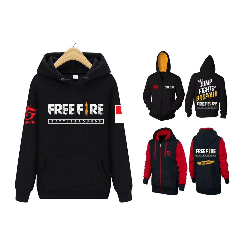 (BIG SALE) Jaket Free Fire / Sweater Free Fire / Hoodie Free Fire / Jaket Garena