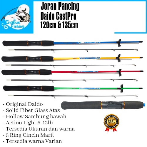 Joran Pancing Daido CastPro 120cm - 150cm (6-12lb) Fiber Solid Murah - Engkus Fishing