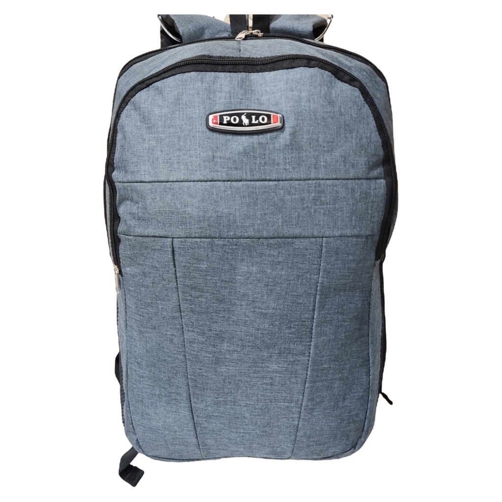 Backpack Polo Casual Pria - Tas Rasel Denim Laki laki Free Raincover