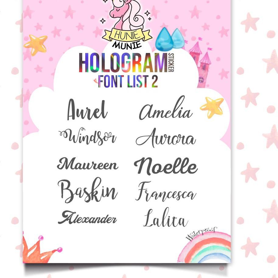 

τ@ Sticker Label Nama Custom HOLOGRAM - Name Only (Up to 25pcs) (, 2400/pcs) ☽