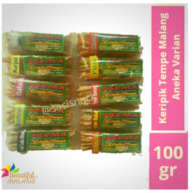 Keripik Tempe Malang Aneka Varian Rasa Non Msg 100 dan 150  gr