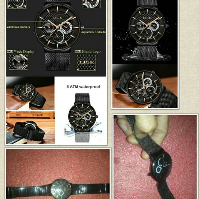 Wristwatches Jam Tangan Pria Stylis Slim Desain Waterproof Shockproof (Original Fullset Brand LIGE)